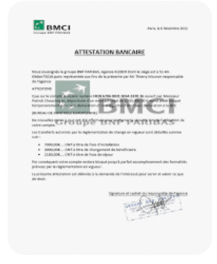 Traduction attestation bancaire
